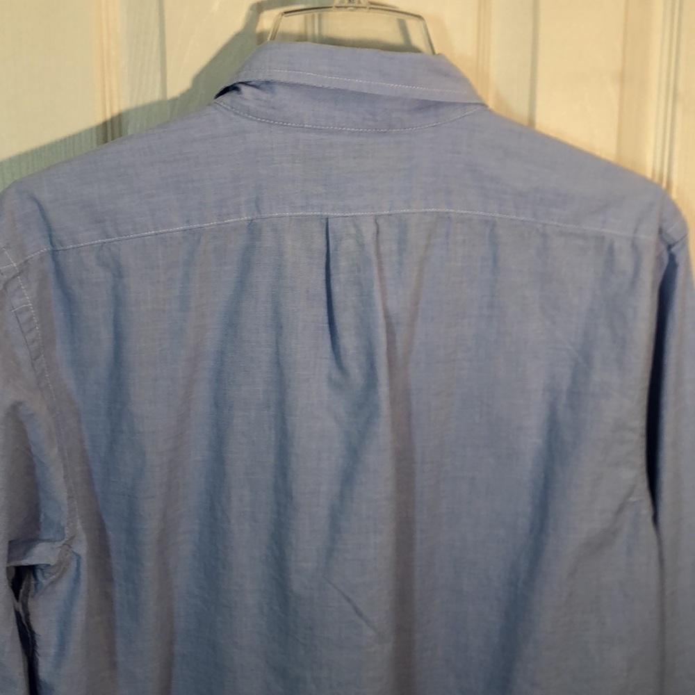 OLD NAVY The CLASSIC SHIRT Slim Fit Lg  Blue Men’s Button Down 100% Cotton Used - Picture 6 of 13
